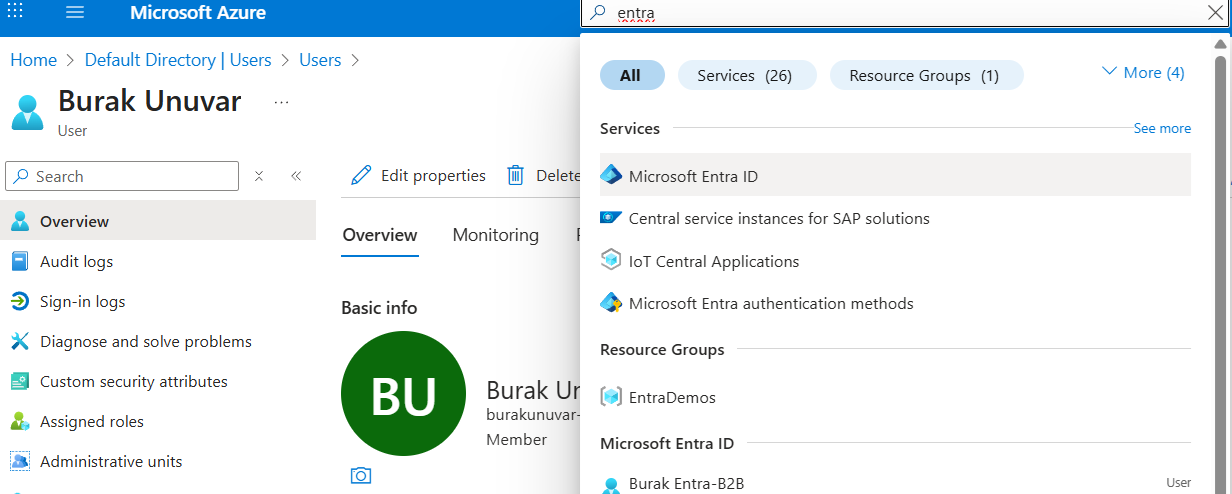 Entra ID user selection v2